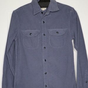 Slim Fit Corduroy Button Up Long Sleeve Shirt Denim Blue - J. Crew Size XS